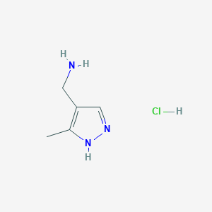 (3-Methyl-1H-pyrazol-4-yl)methanamine hydrochloride chemical structure (CAS 1208661-06-6)