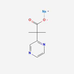 Sodium 2-methyl-2-(pyrazin-2-yl)propanoate chemical structure (CAS 1208847-38-4)