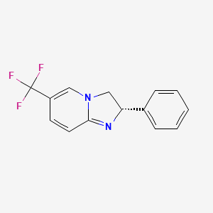 (S)-2-Phenyl-6-(trifluoromethyl)-2,3-dihydroimidazo[1,2-a]pyridine chemical structure (CAS 1208867-88-2)