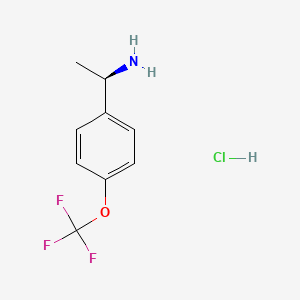 (R)-1-(4-(Trifluoromethoxy)phenyl)ethanamine hydrochloride chemical structure (CAS 1208989-29-0)