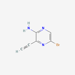 2-Amino-5-bromo-3-ethynylpyrazine chemical structure (CAS 1209289-08-6)