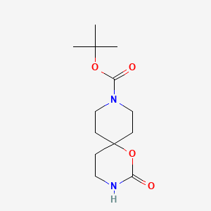 tert-Butyl 2-oxo-1-oxa-3,9-diazaspiro[5.5]undecane-9-carboxylate chemical structure (CAS 1209319-87-8)