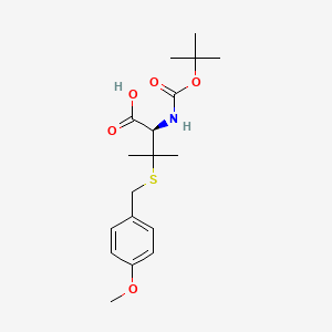 (R)-2-((tert-Butoxycarbonyl)amino)-3-((4-methoxybenzyl)thio)-3-methylbutanoic acid chemical structure (CAS 120944-75-4)
