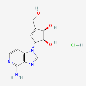 (1S,2R,5R)-5-(4-Amino-1H-imidazo[4,5-c]pyridin-1-yl)-3-(hydroxymethyl)cyclopent-3-ene-1,2-diol hydrochloride chemical structure (CAS 120964-45-6)