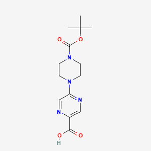 5-(4-(tert-Butoxycarbonyl)piperazin-1-yl)pyrazine-2-carboxylic acid chemical structure (CAS 1209646-17-2)