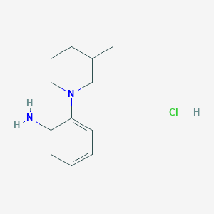 2-(3-Methylpiperidin-1-yl)aniline hydrochloride chemical structure (CAS 1209906-18-2)