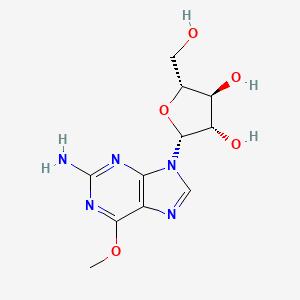 (2R,3S,4S,5R)-2-(2-Amino-6-methoxy-9H-purin-9-yl)-5-(hydroxymethyl)tetrahydrofuran-3,4-diol chemical structure (CAS 121032-29-9)
