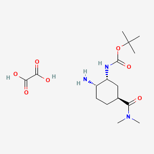 tert-Butyl ((1R,2S,5S)-2-amino-5-(dimethylcarbamoyl)cyclohexyl)carbamate oxalate chemical structure (CAS 1210348-34-7)