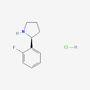 (S)-2-(2-Fluorophenyl)pyrrolidine hydrochloride chemical structure (CAS 1210859-27-0)