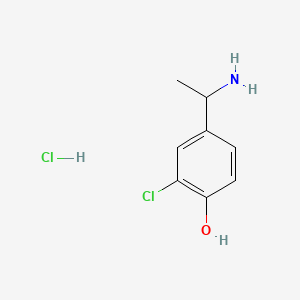 4-(1-Aminoethyl)-2-chlorophenol hydrochloride chemical structure (CAS 1211459-33-4)