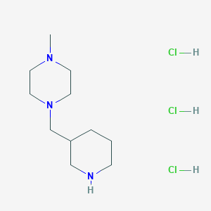 1-Methyl-4-(piperidin-3-ylmethyl)piperazine trihydrochloride chemical structure (CAS 1211466-10-2)