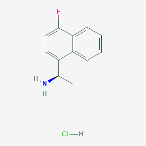 (R)-1-(4-Fluoronaphthalen-1-yl)ethan-1-amine hydrochloride chemical structure (CAS 1211473-33-4)