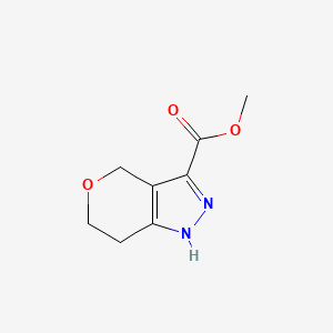 Methyl 2,4,6,7-tetrahydropyrano[4,3-c]pyrazole-3-carboxylate chemical structure (CAS 1211479-06-9)