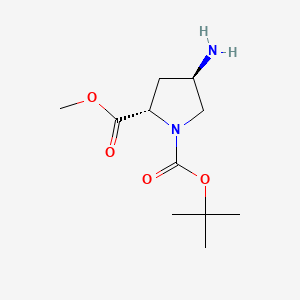 (2S,4R)-1-tert-Butyl 2-methyl 4-aminopyrrolidine-1,2-dicarboxylate chemical structure (CAS 121148-00-3)
