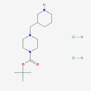 tert-Butyl 4-(piperidin-3-ylmethyl)piperazine-1-carboxylate dihydrochloride chemical structure (CAS 1211498-87-1)