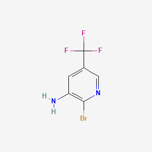 2-Bromo-5-(trifluoromethyl)pyridin-3-amine chemical structure (CAS 1211515-87-5)