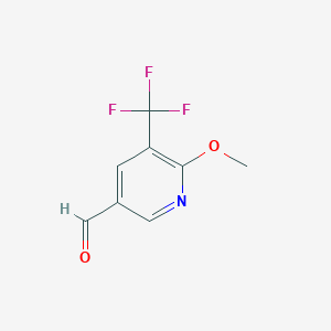 6-Methoxy-5-(trifluoromethyl)nicotinaldehyde chemical structure (CAS 1211519-38-8)