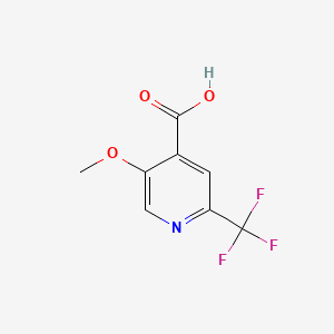 5-Methoxy-2-(trifluoromethyl)pyridine-4-carboxylic acid chemical structure (CAS 1211525-32-4)