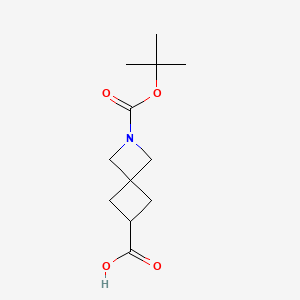 2-(tert-Butoxycarbonyl)-2-azaspiro[3.3]heptane-6-carboxylic acid chemical structure (CAS 1211526-53-2)