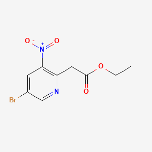 Ethyl 2-(5-bromo-3-nitropyridin-2-yl)acetate chemical structure (CAS 1211540-74-7)