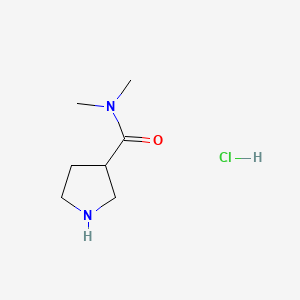 N,N-Dimethylpyrrolidine-3-carboxamide hydrochloride chemical structure (CAS 1211573-00-0)