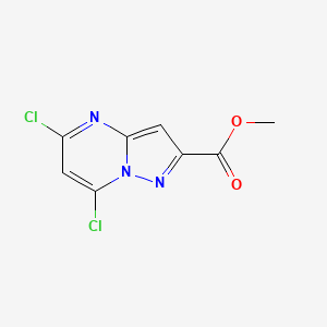 Methyl 5,7-dichloropyrazolo[1,5-a]pyrimidine-2-carboxylate chemical structure (CAS 1211583-00-4)
