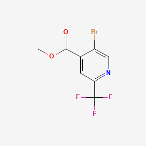 Methyl 5-bromo-2-(trifluoromethyl)isonicotinate chemical structure (CAS 1211589-41-1)