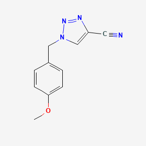 1-(4-Methoxybenzyl)-1H-1,2,3-triazole-4-carbonitrile chemical structure (CAS 1211592-84-5)