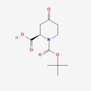 (R)-1-(tert-Butoxycarbonyl)-4-oxopiperidine-2-carboxylic acid chemical structure (CAS 1212176-33-4)