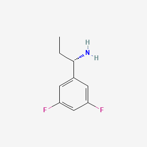 (S)-1-(3,5-Difluorophenyl)propan-1-amine chemical structure (CAS 1212824-31-1)