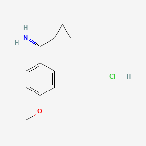 (R)-Cyclopropyl(4-methoxyphenyl)methanamine hydrochloride chemical structure (CAS 1212831-96-3)