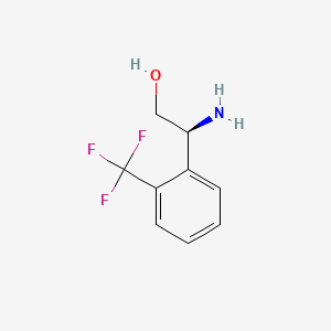 (S)-2-Amino-2-(2-(trifluoromethyl)phenyl)ethanol chemical structure (CAS 1212879-34-9)