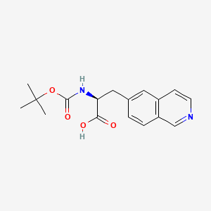 (S)-2-((tert-Butoxycarbonyl)amino)-3-(isoquinolin-6-yl)propanoic acid chemical structure (CAS 1212910-44-5)
