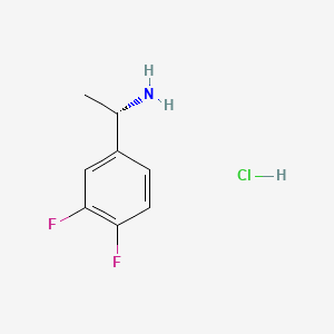 (S)-1-(3,4-Difluorophenyl)ethanamine hydrochloride chemical structure (CAS 1212972-48-9)