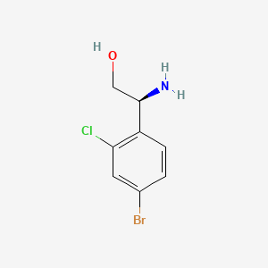 (S)-2-amino-2-(4-bromo-2-chlorophenyl)ethan-1-ol chemical structure (CAS 1212995-13-5)