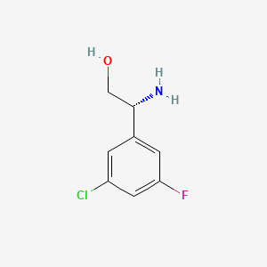 (R)-2-Amino-2-(3-chloro-5-fluorophenyl)ethan-1-ol chemical structure (CAS 1213058-55-9)