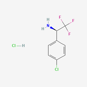 (R)-1-(4-Chlorophenyl)-2,2,2-trifluoroethanamine hydrochloride chemical structure (CAS 1213074-03-3)