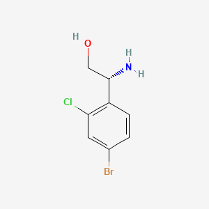 (R)-2-amino-2-(4-bromo-2-chlorophenyl)ethan-1-ol chemical structure (CAS 1213117-06-6)