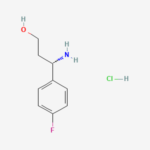 (S)-3-Amino-3-(4-fluorophenyl)propan-1-ol hydrochloride chemical structure (CAS 1213160-13-4)