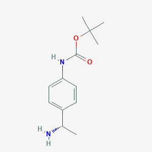 N-[4-((1S)-1-aminoethyl)phenyl](tert-butoxy)carboxamide chemical structure (CAS 1213170-41-2)