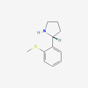 (R)-2-(2-(Methylthio)phenyl)pyrrolidine chemical structure (CAS 1213314-31-8)