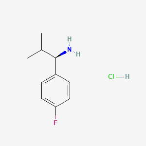 (R)-1-(4-Fluorophenyl)-2-methylpropan-1-amine hydrochloride chemical structure (CAS 1213329-40-8)