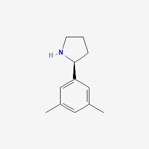(S)-2-(3,5-Dimethylphenyl)pyrrolidine chemical structure (CAS 1213334-10-1)
