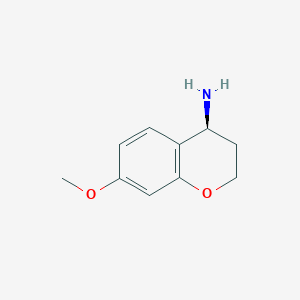 (S)-7-methoxychroman-4-amine chemical structure (CAS 1213341-19-5)