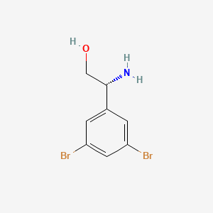 (R)-2-Amino-2-(3,5-dibromophenyl)ethan-1-ol chemical structure (CAS 1213363-07-5)