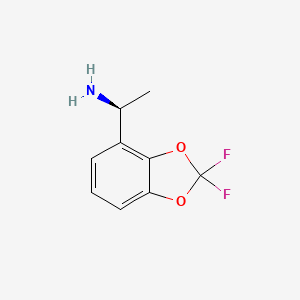 (1S)-1-(2,2-difluorobenzo[d]1,3-dioxolen-4-yl)ethylamine chemical structure (CAS 1213390-36-3)
