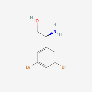 (S)-2-Amino-2-(3,5-dibromophenyl)ethan-1-ol chemical structure (CAS 1213424-18-0)