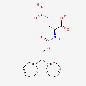 (S)-2-((((9H-Fluoren-9-yl)methoxy)carbonyl)amino)pentanedioic acid chemical structure (CAS 121343-82-6)