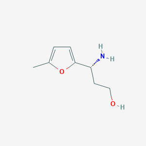 (R)-3-Amino-3-(5-methylfuran-2-yl)propan-1-ol chemical structure (CAS 1213482-83-7)