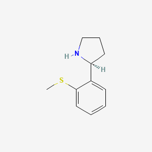 (S)-2-(2-(methylthio)phenyl)pyrrolidine chemical structure (CAS 1213556-30-9)